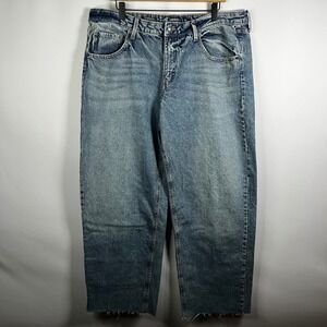 Wild Fable Pants Women 14 Mid-Rise 90's Relaxed Straight Jeans Distressed Boho